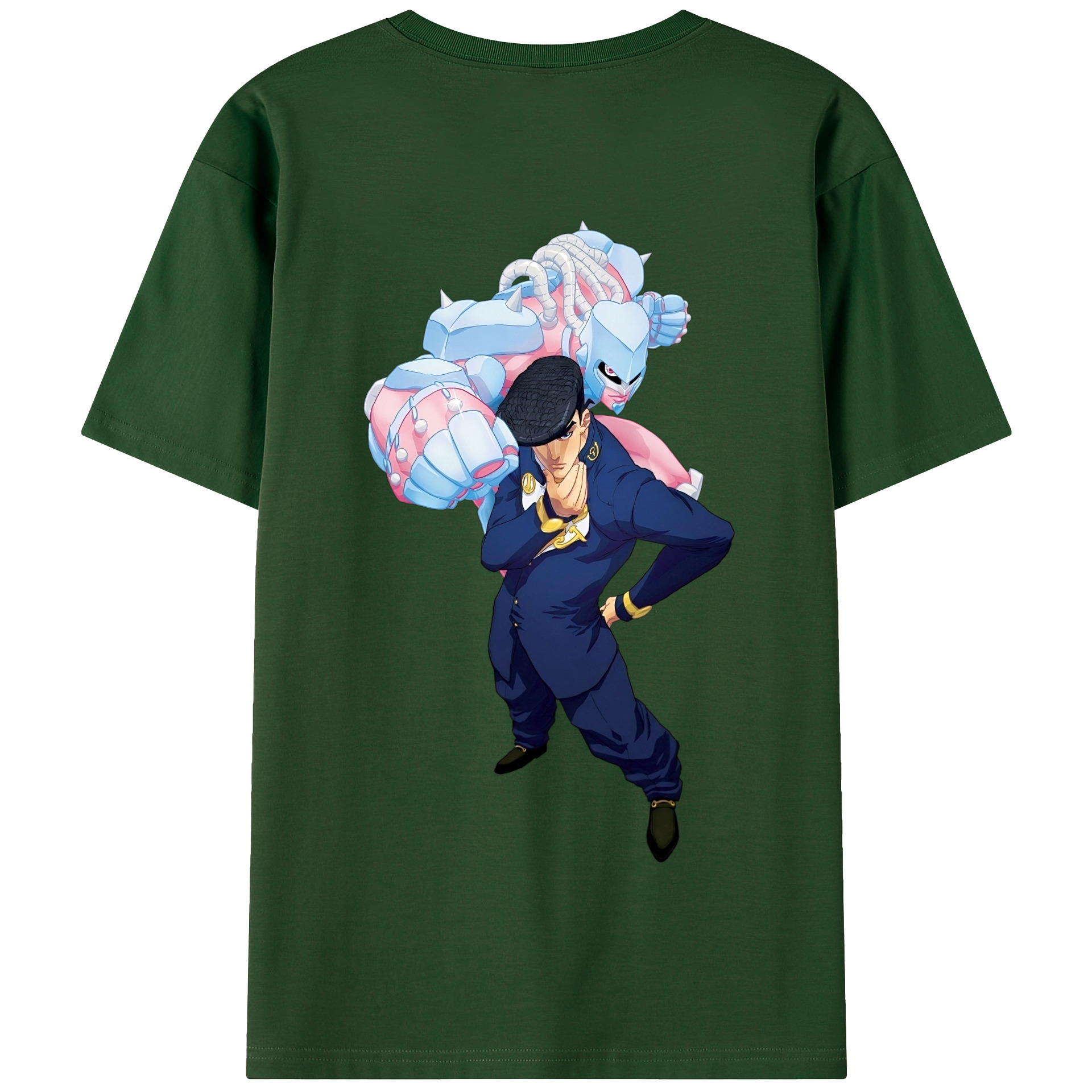 （画像用） ジョジョの奇妙な冒険 ひがしかた じょうすけ JoJo's Bizarre Adventure Higashikata Josuke 綿100％半袖Tシャツ（背面プリント）